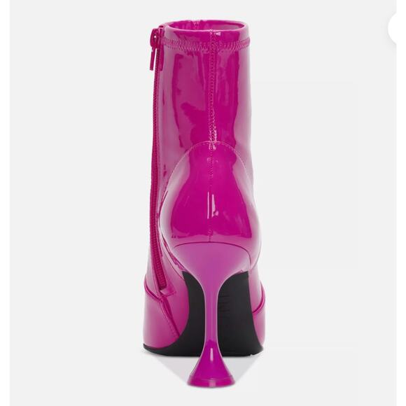 INC International Concepts Women Stretch Booties Fuschia Zip Pointed Size 7.5 M - Picture 4 of 10